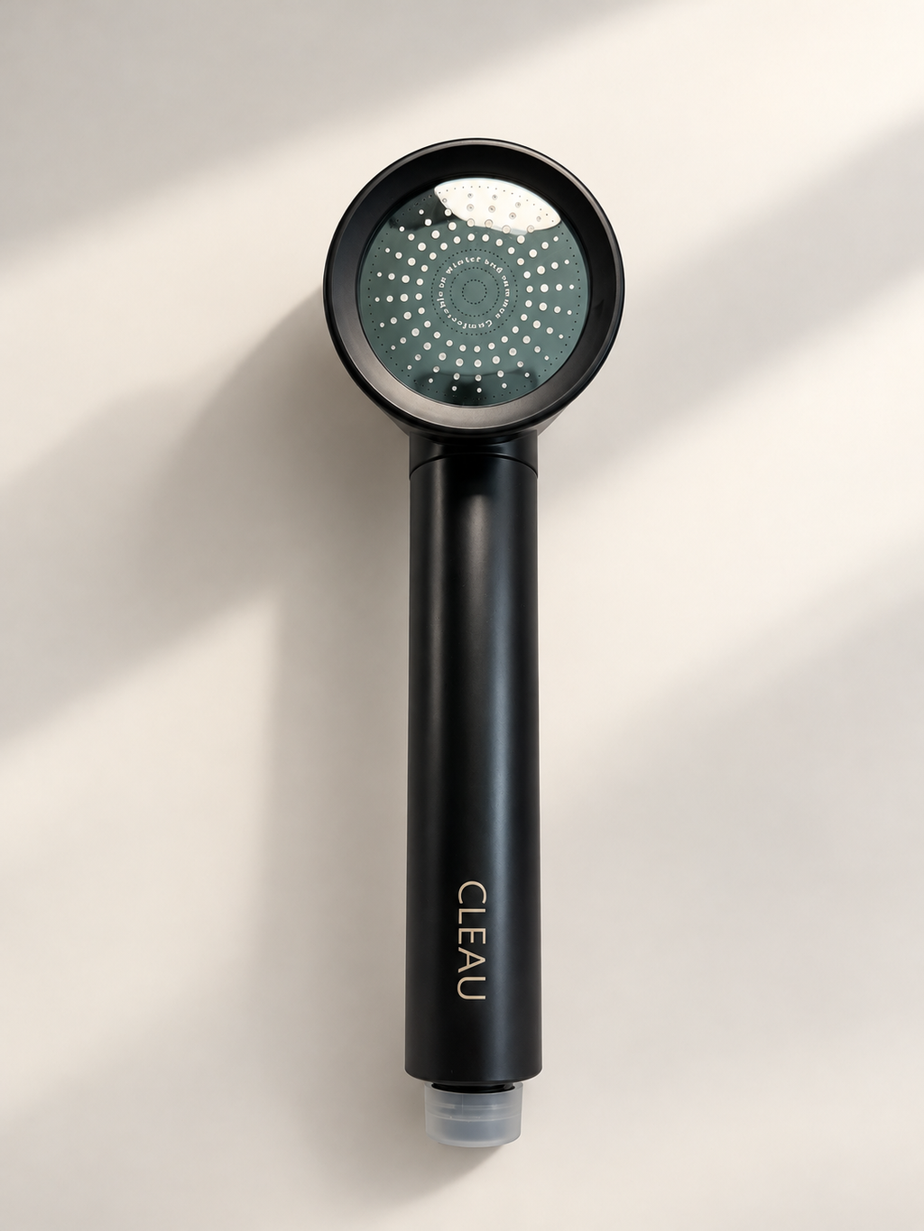 CLEAU Filtered Shower Head Activated Carbon Filter with Collagen + Hyaluronic Acid – Black