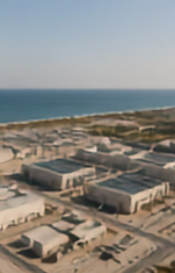 Aerial view of a DEWA water treatment and distribution facility